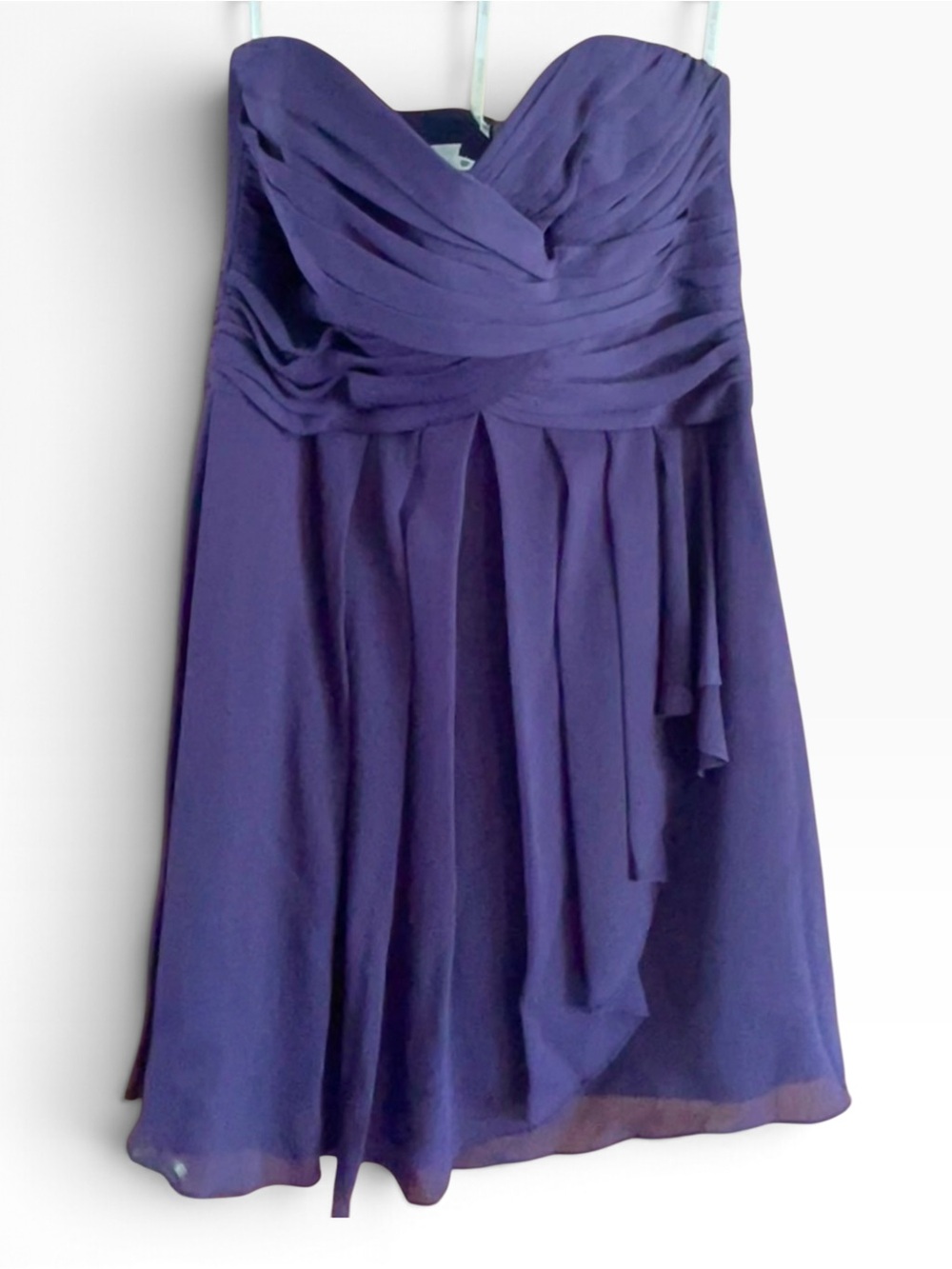 Davids Bridal Royal Purple Chiffon Sweetheart Bridesmaid Dress Lapis NWT Sz 12